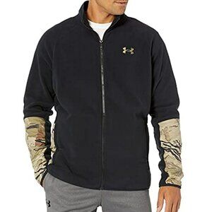 EUC Under Armour Men's Polartec Forge Fleece Full-Zip Black Bayou Camo Jacket  L